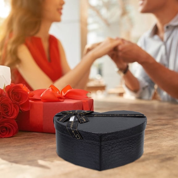 HONMEET Heart Shaped Box Black Paper 1Set for Valentines Day