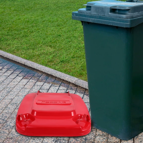 HONMEET Red Plastic Waste Bin Cover - Secure Fit, Lightweight, Ergonomic, Detachable for 50L