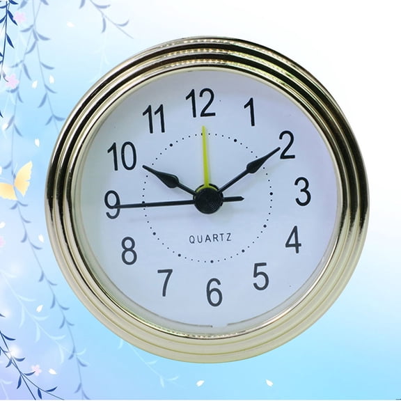 HONMEET Round Quartz Clock with Golden Rim and Clear Cover for Hotel DIY Projects
