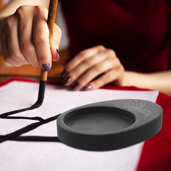 HONMEET Ink Stone Calligraphy Ink Round Black Grinding Stones For Artists 1Set