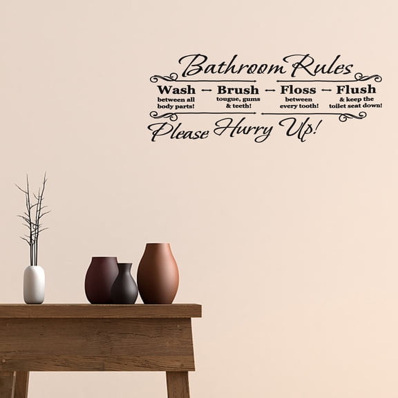HONMEET Inspirational Wall Decals Wall Sticker Decor Waterproof Black 1Set for Bathroom Decoration
