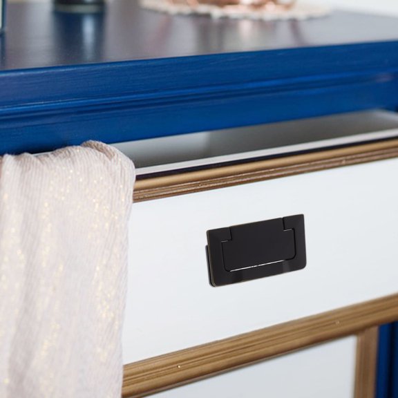 HONMEET Invisible Recessed Drawer Handles Black Zinc Alloy Flush Pulls for Wardrobe Doors