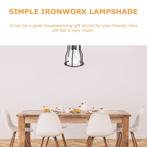 HONMEET Iron Art Light Cover Black Sturdy Wire Lampshade for Home Ceiling Pendant Lighting