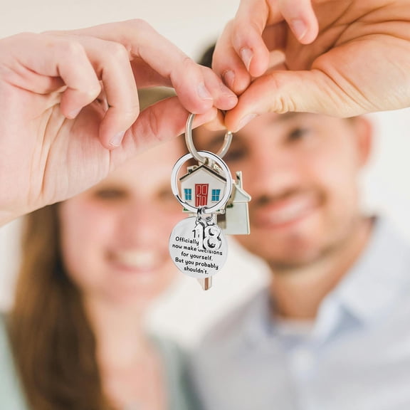 HONMEET Stainless Steel Birthday Keychain for Teens, Trendy Keepsake