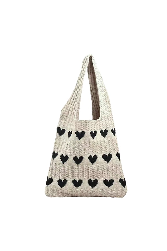 Khaki Woolen Yarn Knitted Tote Bag for Beach Tote 1Pack