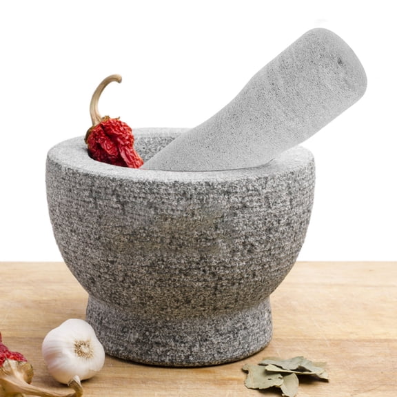 HONMEET Ergonomic Garlic Masher Stone Pestle Stick for Quick Grinding and Easy to Clean Kitchen Tool