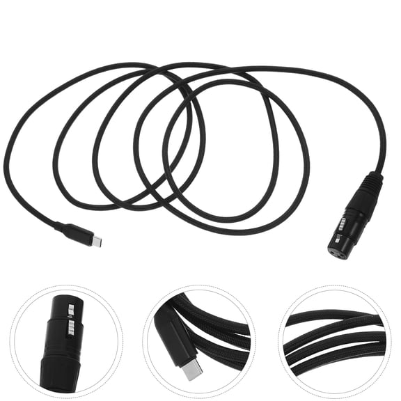 HONMEET Type-C to Adapter Cable, Black, Length, Compatible with Microphones, Audio Interfaces, and Professional Audio Devices