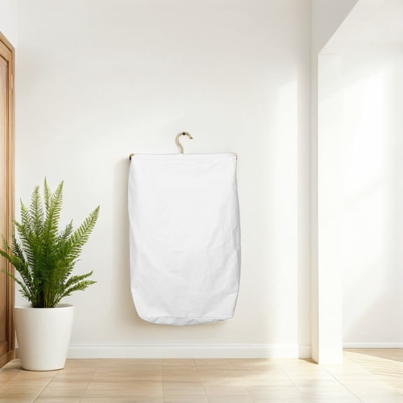 HONMEET Large Canvas Laundry Hamper Bag with Rotatable Design for Bedroom and Bathroom Storage