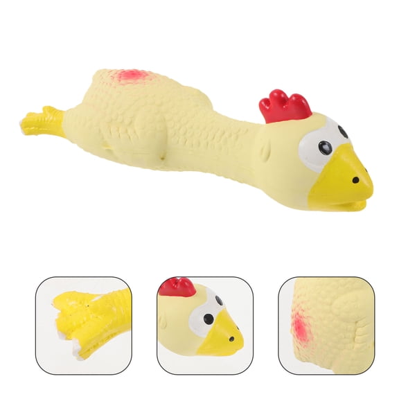 HONMEET Chicken Squeaky Toy Pet Sound Toy Latex Yellow 1Set