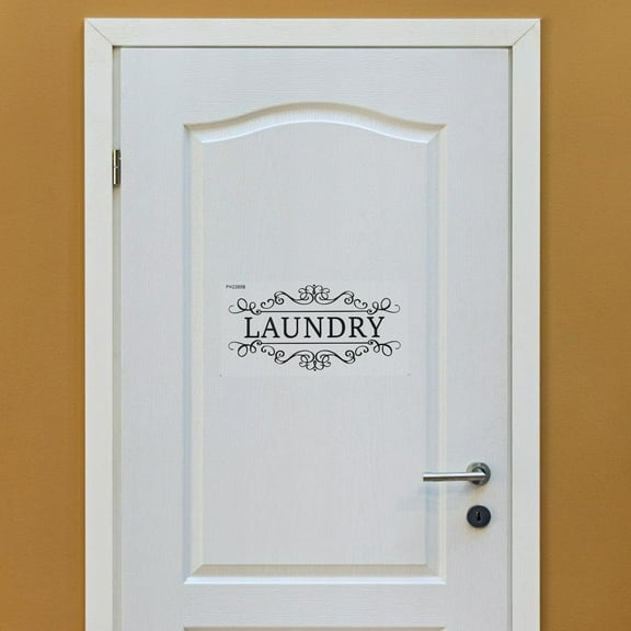 HONMEET Laundry Room Wall Decal Black Peel and Stick Bathroom Sign Sticker