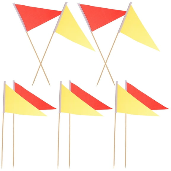 HONMEET Garden Irrigation Flags Marking Flags Yellow Polyester 10pcs