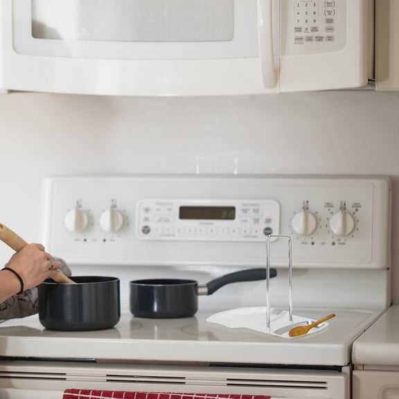 HONMEET 304 Stainless Steel Kitchen Tool Holder Pan Stand with Smooth Polished and Rust-Resistant