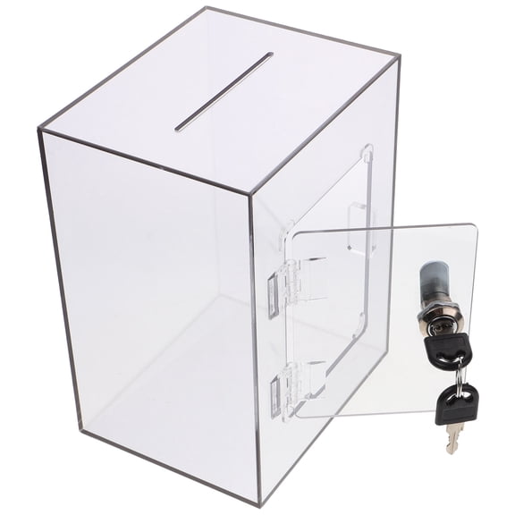 HONMEET Light Grey Acrylic Suggestion and Box Lock, Letter Collection Container for Office and Business Use