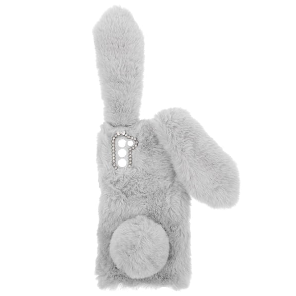 HONMEET Fluffy Phone Shell Light Grey Tpu Plush Material for Protection