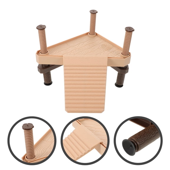 HONMEET Turtle Climbing Rack Turtle Pier Floating Basking Platform Wood 1 Pcs