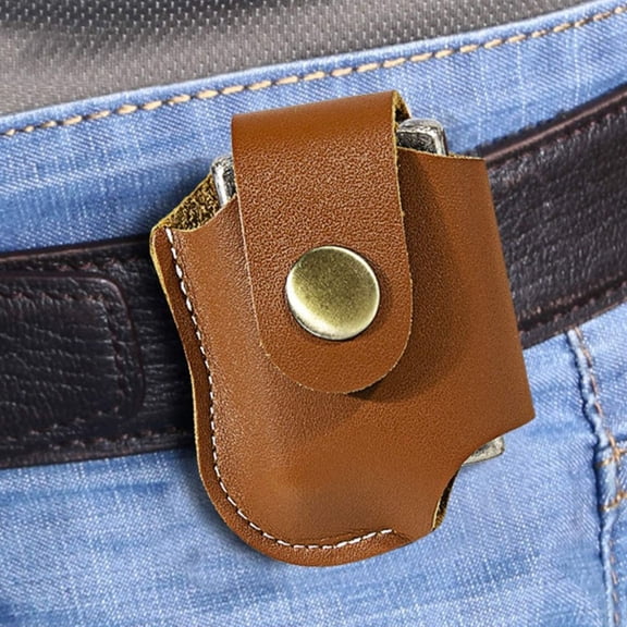 HONMEET Portable Smoke Lighter Case Lighter Protector Cowhide 1Pack