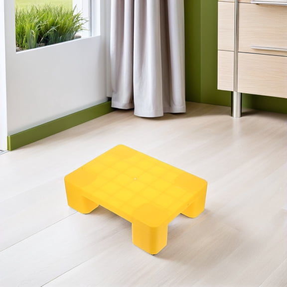 HONMEET Lightweight Yellow Plastic Pallet for Basement Use with Durable Wear Resistant Construction