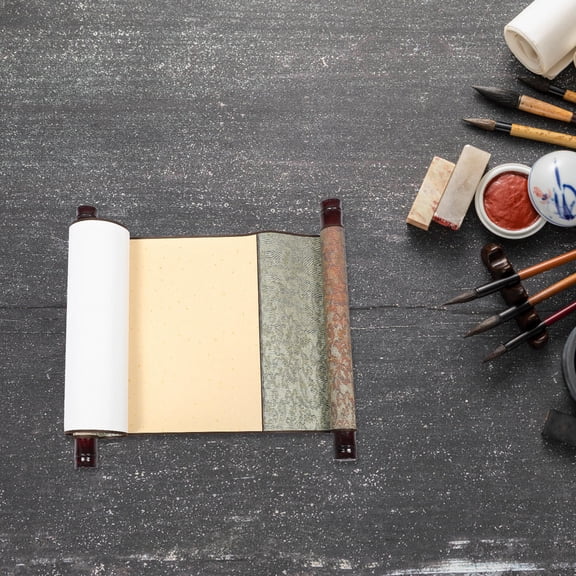 HONMEET Antique Style Blank Chinese Scroll Multi-Color Wooden Art Paper for Painting and Writing