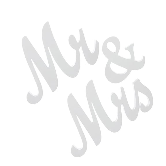 HONMEET Anniversary Wooden Mr Mrs Signs White Waterproof Wedding Party Table Ornament