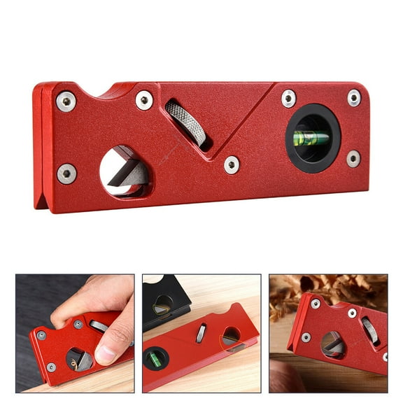 HONMEET Manual Carpenter Cutting Tool Red Hand Planer for Woodworking with Comfortable Grip