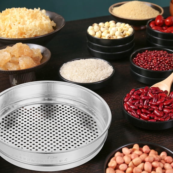 HONMEET Manual Soil Sifter Stainless Steel Mesh Screen for Efficient Grain Sorting in Kitchen