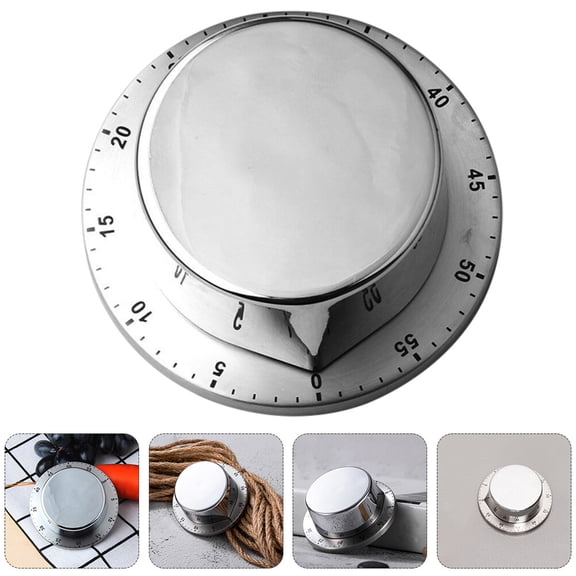 HONMEET Stainless Steel Manual Kitchen Timer for Cooking and Baking with Large Easy-to-Read Scale and Loud Alarm