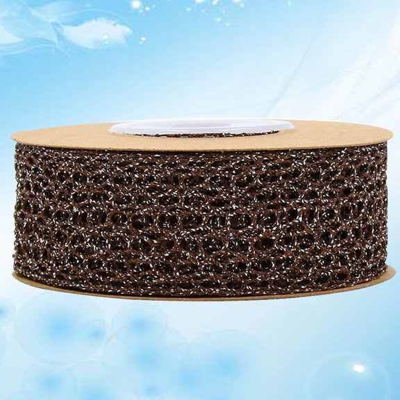 HONMEET 1 Roll Braided Mesh Ribbon Coffee Color for Wrapping DIY Crafting Wedding Decoration Crafters
