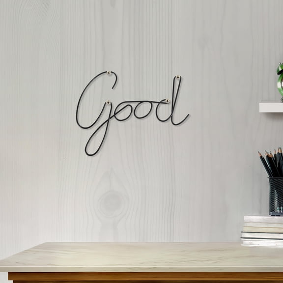 HONMEET Black Metal Iron Letter Wall Decor for Bedroom, Living Room, Office - Modern Decorative Words Art