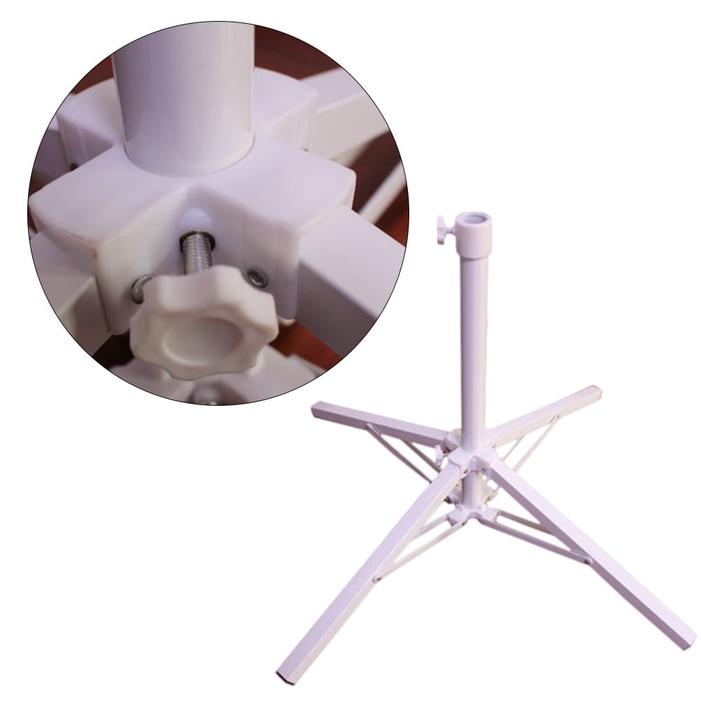 HONMEET Heavy Duty White Iron Umbrella Base Stand for Patio and Outdoor Use, Stable Support, 1-Piece Umbrella Holder
