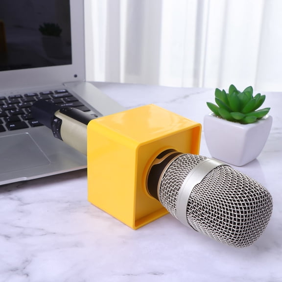 HONMEET Yellow ABS Microphone Logo Flag for Reporters, Interviewers, and Broadcast Professionals