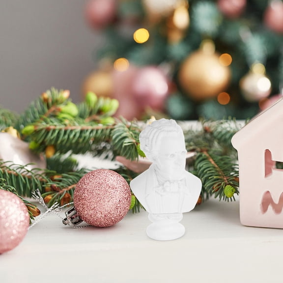 HONMEET Mini Resin Figurines White Bust Decor Display For Music Lovers 1Pack