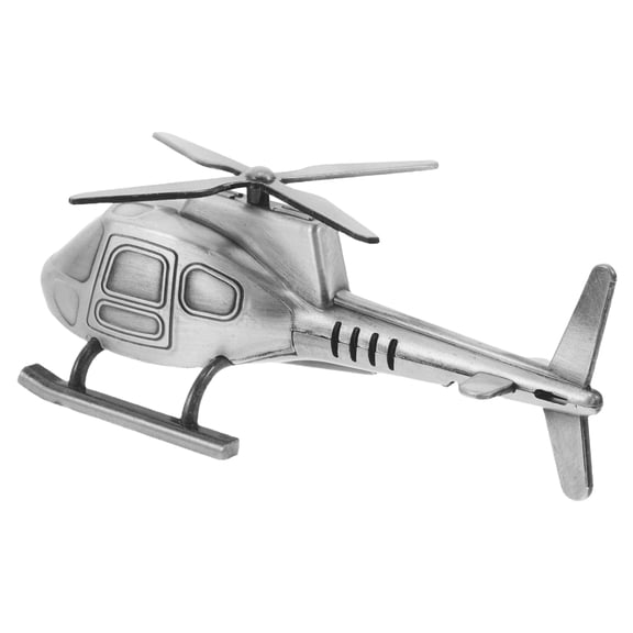 HONMEET Retro Grey Helicopter Model 1 Pack Vintage Collectible Toy for Kids and Adults
