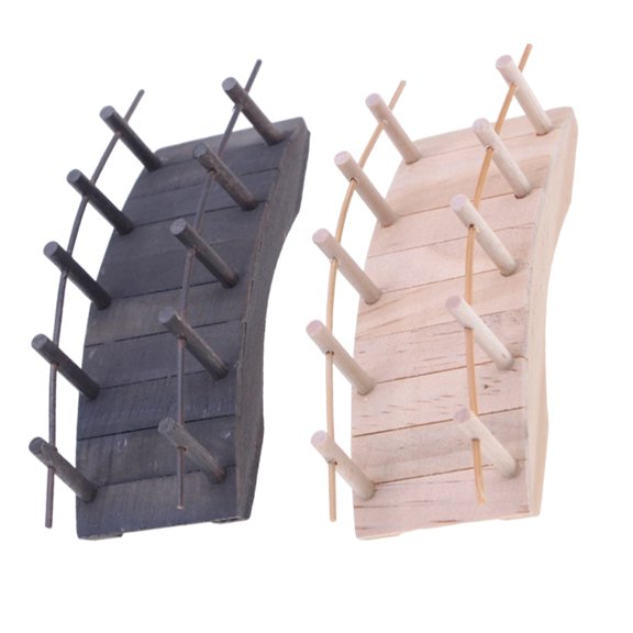 HONMEET Miniature Design Mini Wooden Arch Bridge For Creative Projects 2pcs