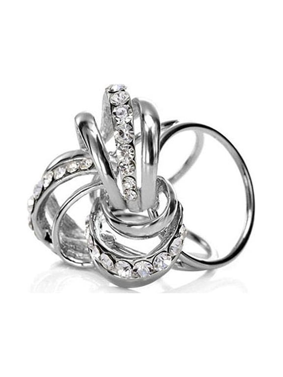 Graceful Alloy Shawl Ring Clip with Rhinestone Suitable for Small to Medium Scarves