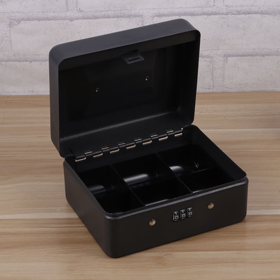 HONMEET Password Checkout Box Black Metal Cash Box for Store Cash Coins and Keys