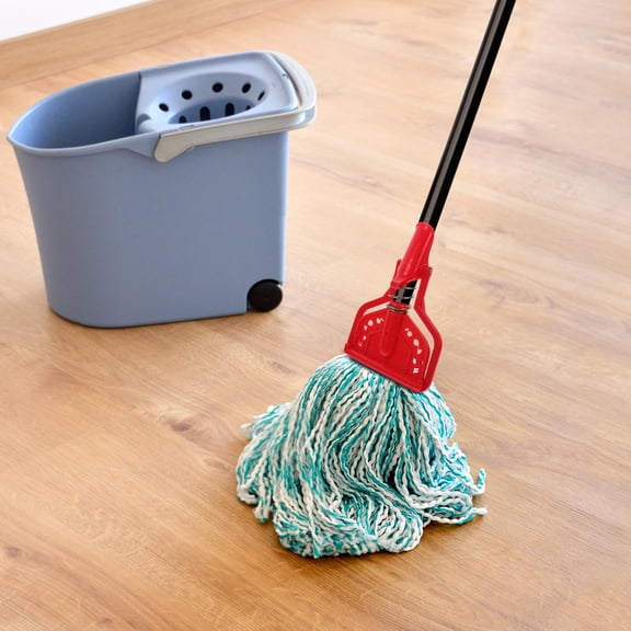 HONMEET Stainless Steel Mop Clip with Spring Mechanism and Detachable Design for Home Cleaning, Red