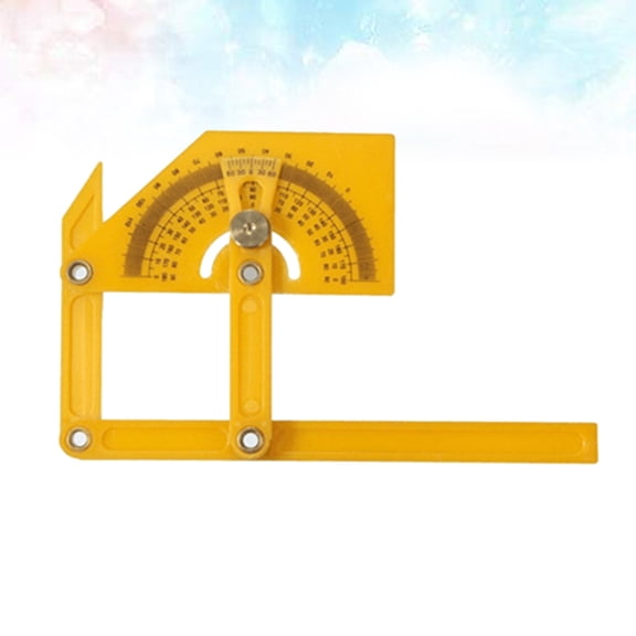 HONMEET Multi-Functional Yellow ABS Ruler Set for Measuring, Marking, Drawing Shapes - Ideal for School, Office, and Craft Use