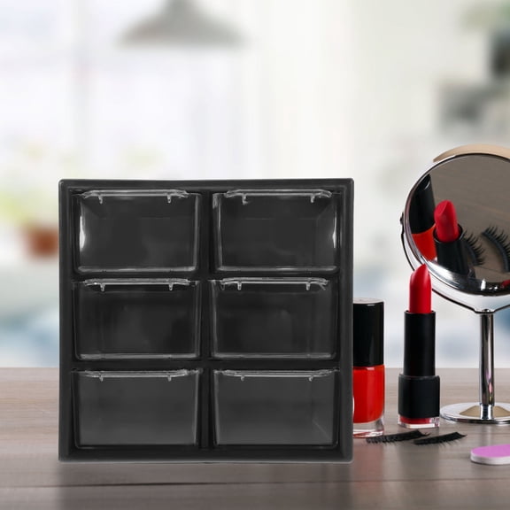 HONMEET Black Desk Organizer Drawer Type Storage Case for Desktop Makeup and Office Supplies