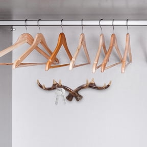 HONMEET Brown Resin Antler Wall Hook Rack for Coats Hats Keys Decorative Home Entryway Organizer