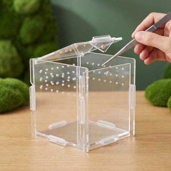 HONMEET Multiuse Acrylic Reptile Terrarium Box for Feeding and Breeding Small Animals