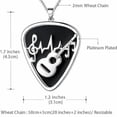 thumbnail image 1 of TABLZONE Black Stainless Steel Guitar Pick Necklace with Music Note Pendant, Stylish Music Jewelry for Men and Women, 1 of 7