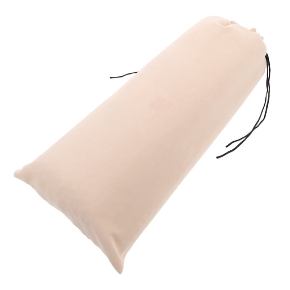 HONMEET Beige Velvet Drawstring Bugle Pouch with Soft Protective Lining, Storage Bag for Wind Instruments