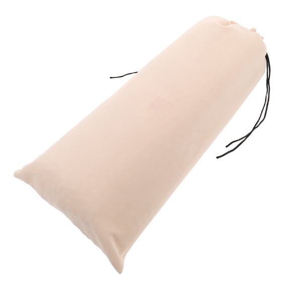 HONMEET Beige Velvet Drawstring Bugle Pouch with Soft Protective Lining, Storage Bag for Wind Instruments