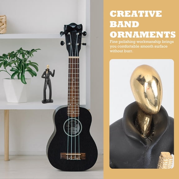HONMEET Home Decor Black Resin Musical Figure Model with Stable Base