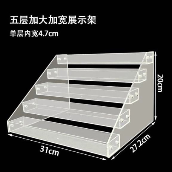 HONMEET Nail Polish Display Rack - Nail Polish Organizer - 5 Tier Acrylic Eyeglasses Display Rack - Essential Oil Holder - Cosmetic Case - Sunglasses Eyewear Shelf Tray