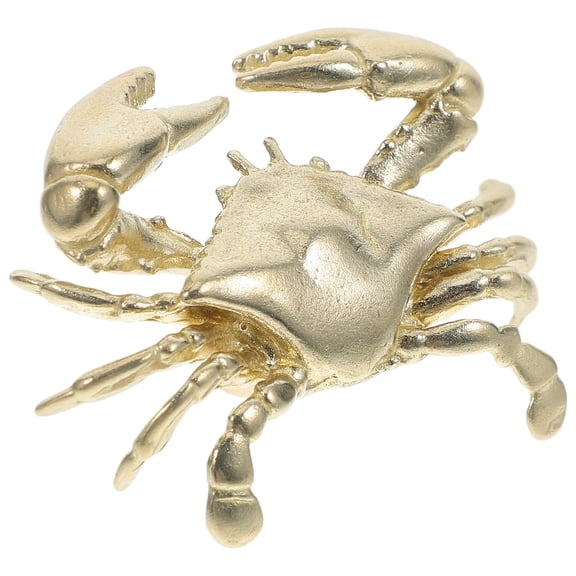 HONMEET Nautical Crab Brass Cabinet Knobs Decorative Ocean Themed Drawer Pulls for Living Room