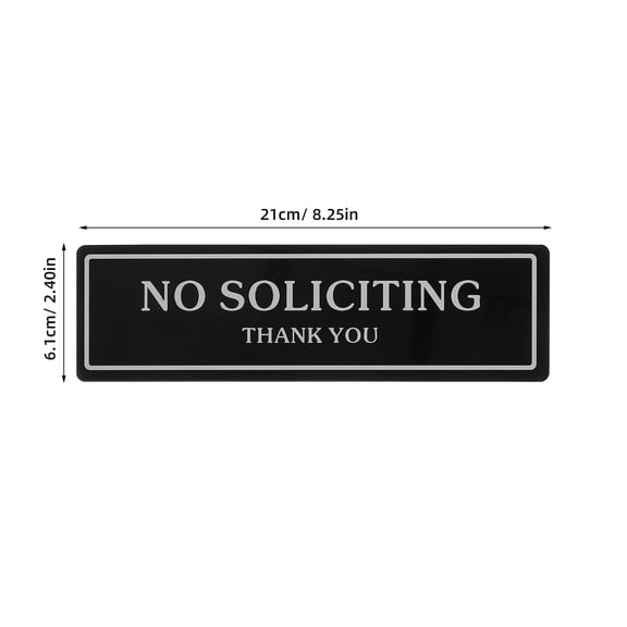 HONMEET No Soliciting Door Sign Acrylic High Visibility Self-Adhesive Privacy Notice for Home and Office Use
