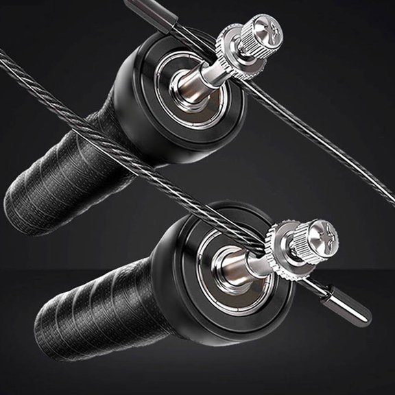 HONMEET Practical Black Jump Rope with Sweatband for Fitness and Sport Arm Strengthening