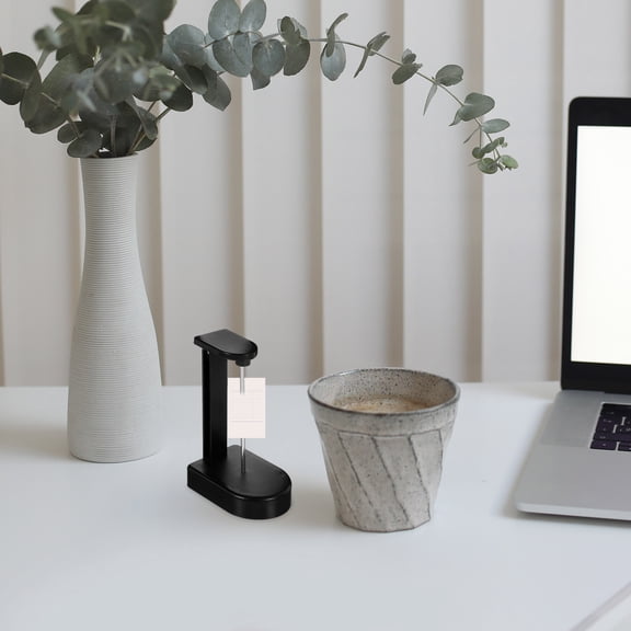 HONMEET Office Receipt Holder Spike in Black with Smooth Surface for Memo and Bill Storage