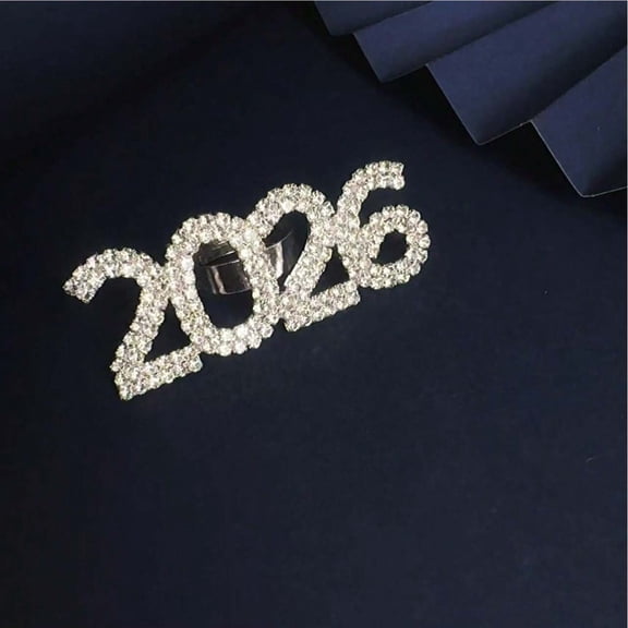 HONMEET Open Ring: Fashion 2026 Rhinestone Number Ring, Women’S Adjustable Open Band - Unique Statement Jewelry For Celebrations Parties And Events